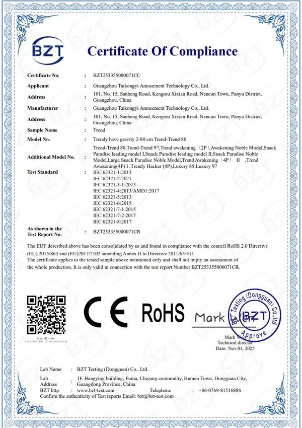 Certificate of Compliance - BZT