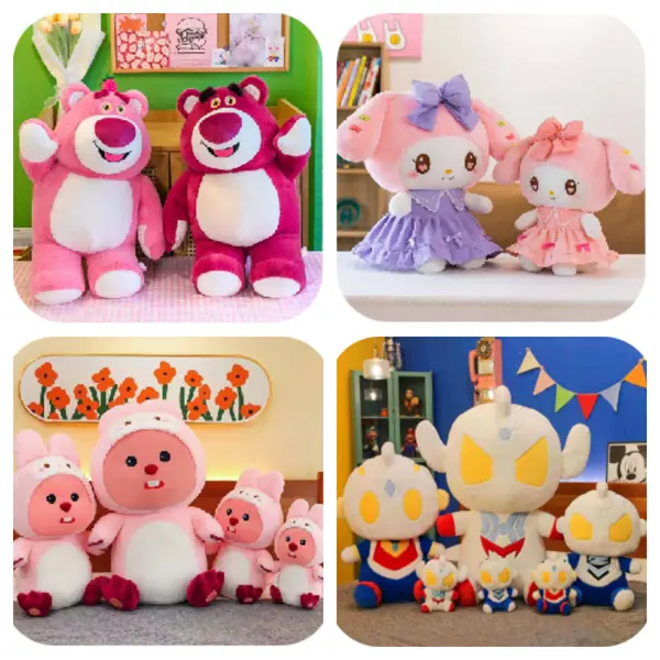 Plush toys and licensed dolls for arcade claw machines